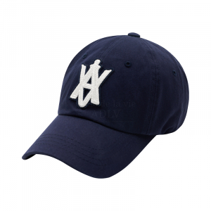 A LOGO EMBLEM CHAIN EMBOSSING PATCH BALL CAP NAVY