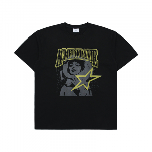 AE LOGO ASTRONAUT ARTWORK SHORT SLEEVE T-SHIRT BLACK