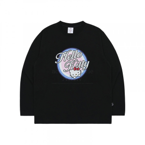 ADLV X SANRIO HELLO KITTY ARTWORK LONG SLEEVE T-SHIRT BLACK