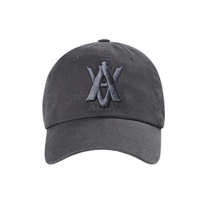 A LOGO EMBLEM TONE ON TONE BALL CAP GREY