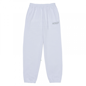 OUTLINE PRINTING LOGO TRAINING PANTS WHITE