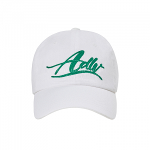 SCRIPT LOGO CHAIN EMBROIDERY WASHING BALL CAP WHITE