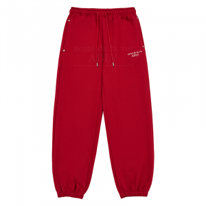 BASIC LOGO RIVET WARM PANTS RED