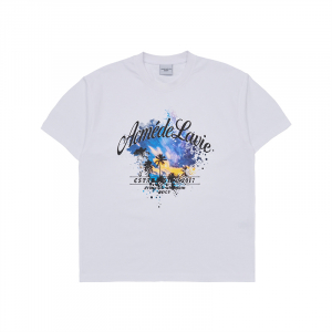 TROPICAL SCRIPT LOGO SHORT SLEEVE T-SHIRT WHITE