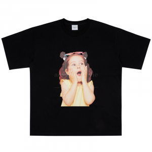 BABY FACE SUNGLASSES GIRL SHORT SLEEVE T-SHIRT BLACK