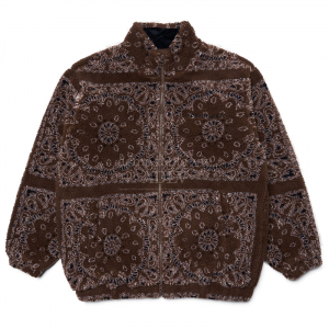 PAISLEY FLEECE JACKET BROWN