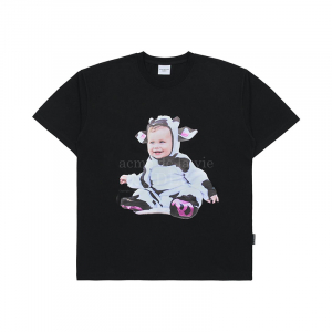 BABY FACE MILK COW DOLL SHORT SLEEVE T-SHIRT BLACK