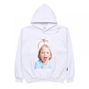 BABY FACE APPLE HAIR BOY HOODIE WHITE